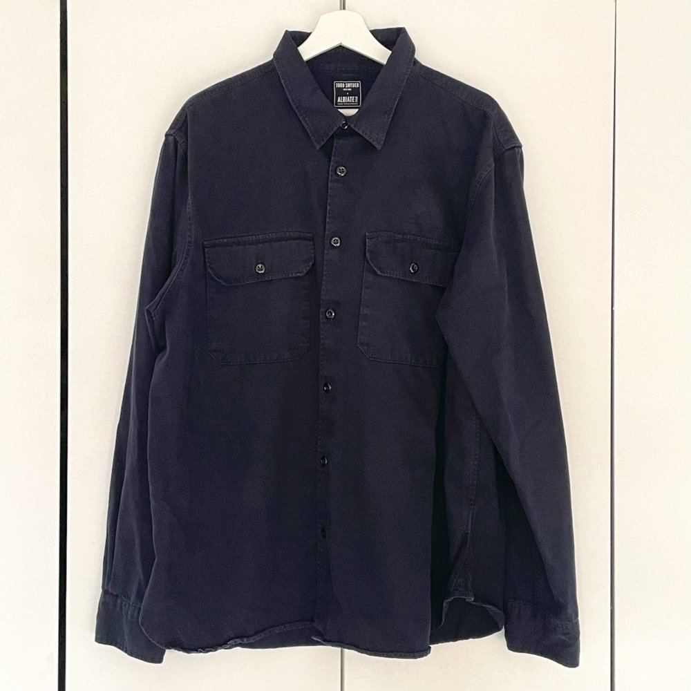 Todd Snyder + Albiate 1830 thick 100% cotton dark blue shirt (XXL)